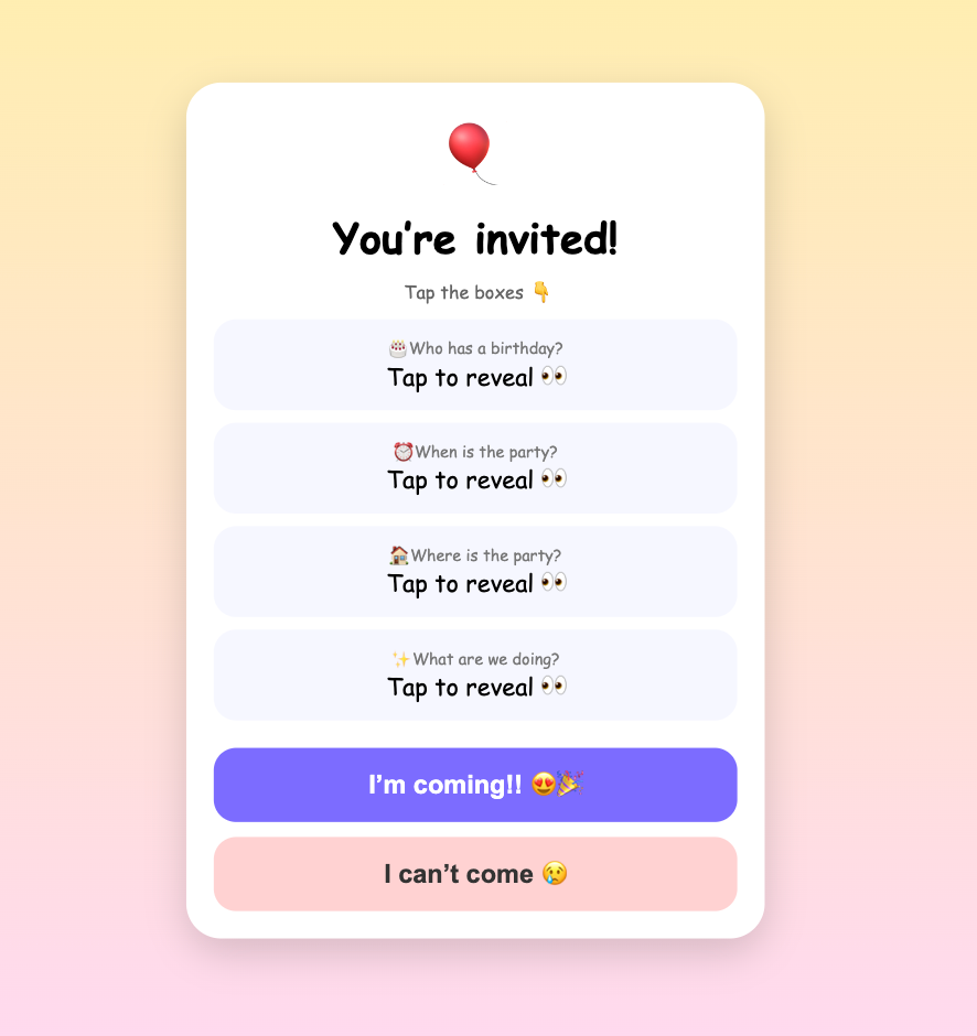🎈 You’re Invited! – Interactive Balloon Party Invitation 🎉