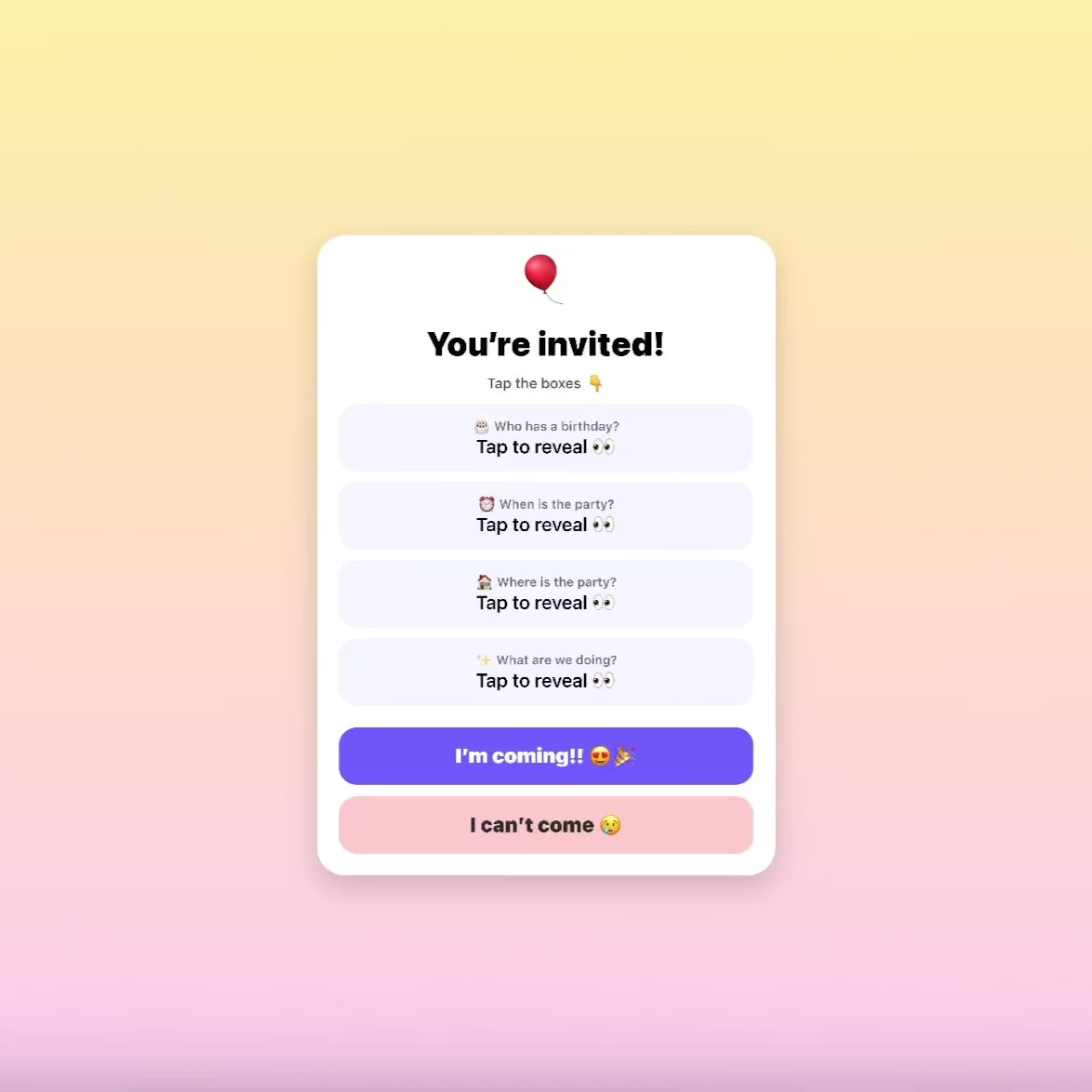 🎈 You’re Invited! – Interactive Balloon Party Invitation 🎉