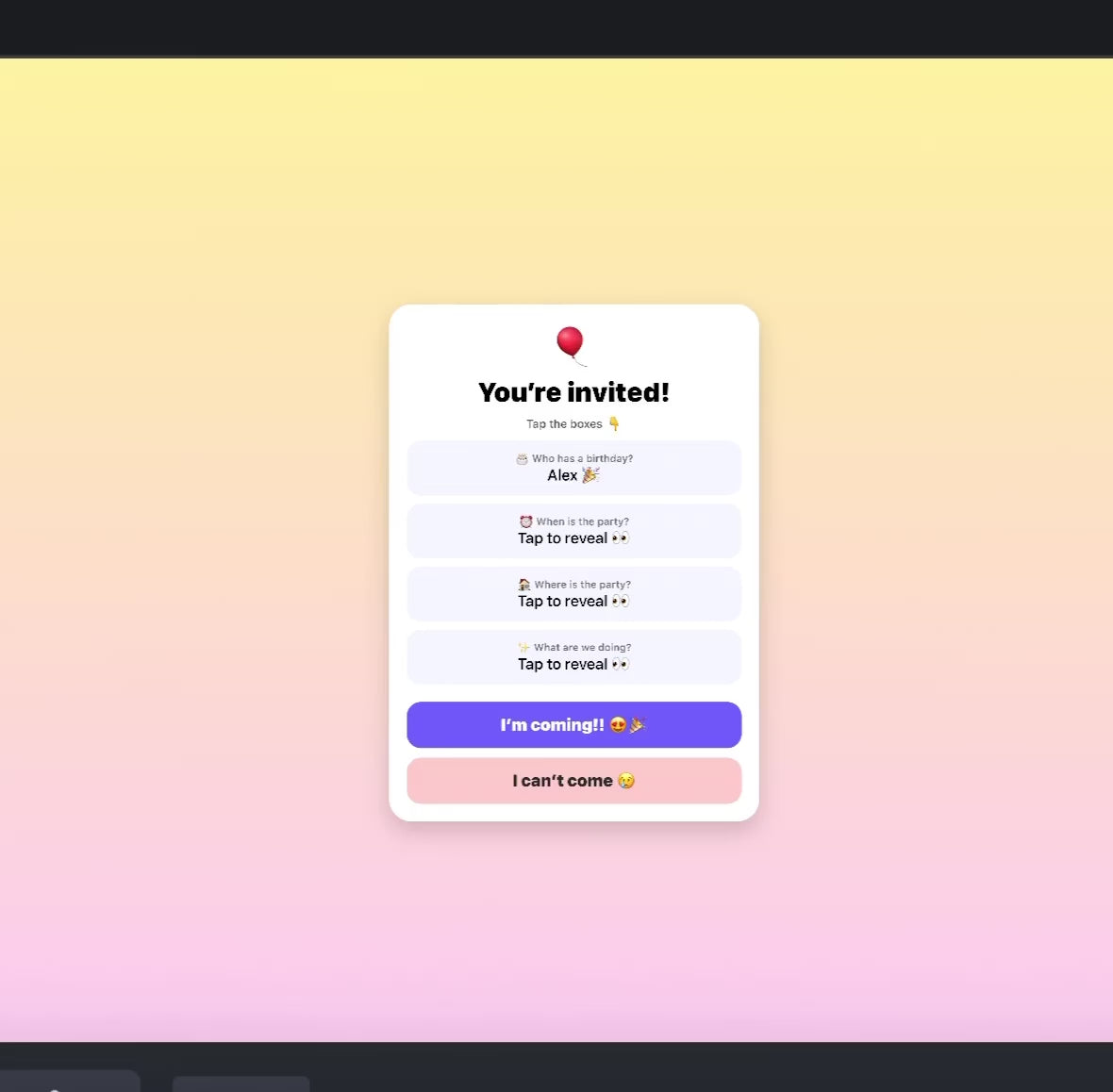 🎈 You’re Invited! – Interactive Balloon Party Invitation 🎉